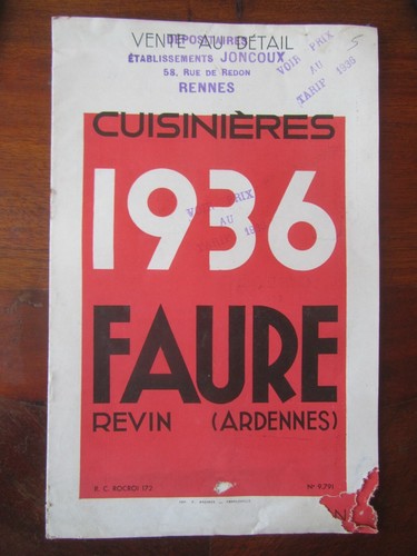 Ancien catalogue cuisinieres - ancien,