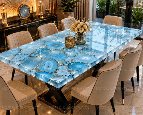 Table manger agate bleu - à,