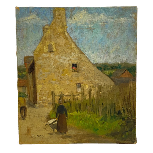 Tableau ancien huile sur toile - huile,