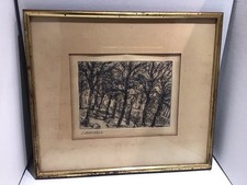 Tableau Ancien eau forte Henri Landier