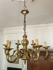 Lustre en bronze doré 6 branches électrifié