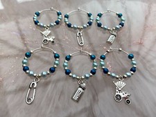 Lot de 6 breloques en verre à