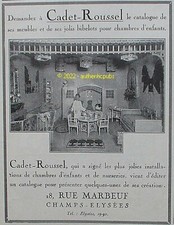 PUBLICITE CADET ROUSSEL CHAMBRE ENFANT NURSERIE MAISON DE POUPEE DE 1927 AD PUB