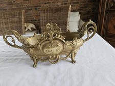 Jardinière Centre De Table  Cache Pot Régule Doré Plateau Zinc Ancien Fin 19e