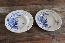 Lot assiette plate+ creuse, Terre de Fer de Gien, médaille d’or, modèle Bouquet