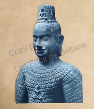 STATUE  ART KHMER DECOUPAGE