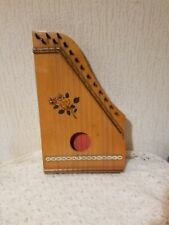 Cithare ancienne Harpe Bois Vintage Deco Instrument De Musique Jouet Ancien