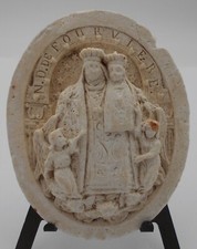 ANCIEN MEDAILLON RELIQUAIRE  PLATRE  NOTRE DAME DE FOURVIERE LYON