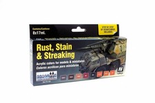 (VAL70183) - AV Vallejo Model Color Set - Rust, Stains & Streaking (x8)