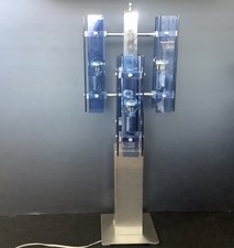 Veca Fontana Arte Lampe de table Italy Bleue Vintage 70 Lustre Transformé