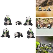 Mini Fairy Garden Panda Statue Tiny Panda Model 1: 87 Scale Miniature Scene Cute