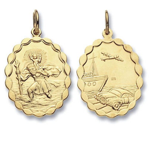 Pendentif ovale double face - , st