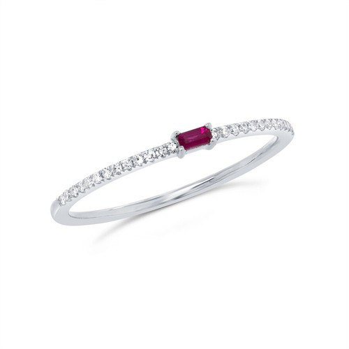 14k blanc coupe baguette - 14k,
