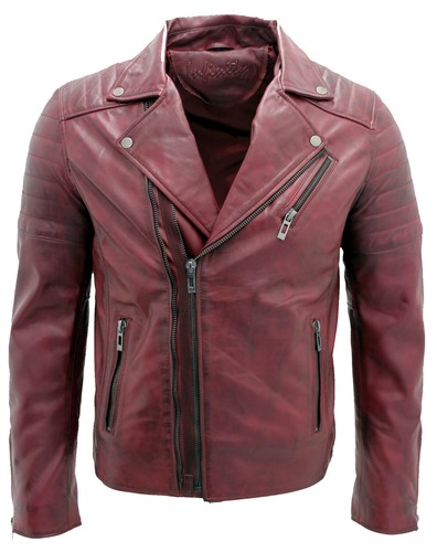 Veste motard cuir - en,