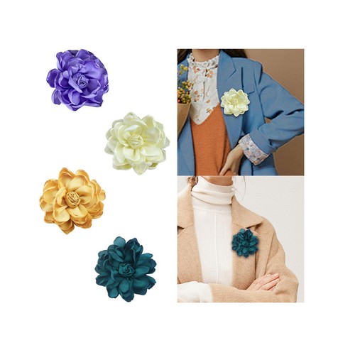 Broche fleur tissu - broche, tissu,