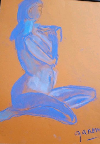 Pastel danseuse bleue - pastel,, la