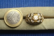 B26C Neuf TB Bague Plaqué Or Strass Diamant Solitaire pavée Lot Bijou 