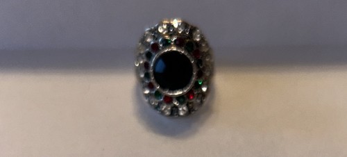 Sterling silver oval black - silver,