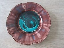 Assiette ancienne  en faïence de Rubelles XIX è Emaux Brevet d'invention