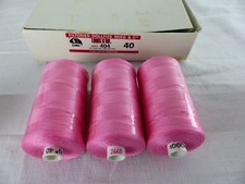 DMC lot de 3 bobines de fil coton N° 2449 rose mauve 1000 mètres N° 40 art 404