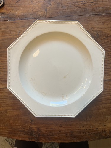 Plat octogonal faience blanche - faience,