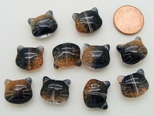 Perles verre tete chat - 10,