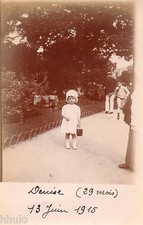 BJ068 Carte Photo vintage card RPPC Enfant mode fashion bébé parc jardin