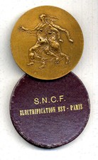 MEDAILLE ELECTRIFICATION EST-PARIS CHEMINS DE FER SNCF 1962 - Bronze