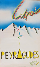 PEYRAGUDES - CHAZELON - AFFICHE ORIGINALE STATION DE SKI - TOURISME - 90'S