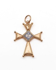 Croix pendentif de Savoie en or creux 18 karats, french regional cross, antique