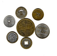 LOT DE 7 JETONS BUSSOZ DE