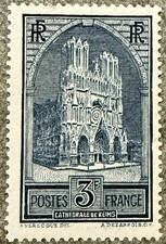 Très beau et rare n°259b "3F Cathédrale de Reims au type III", neuf ** luxe, sig