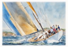 Tableau - création originale - Voiliers à Saint Tropez