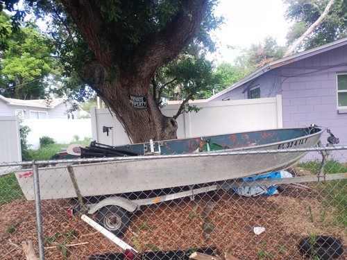 Aluminum john boat and trailer - boat,