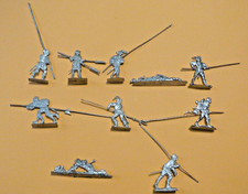 Plats d'étain - Zinnfiguren : 10 lansquenets allemands marques diverses - Lot 02