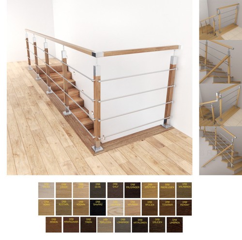Bois inox balustrade - bois,