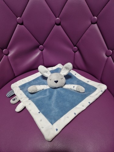 Doudou plat lapin bleu coeur - doudou,