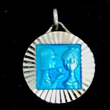 Ancien Pendentif Émaillé Argent Les Amoureux De Peynet Neuf De Fond Bijouterie