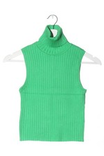 ZARA Haut col roulé Dames Top T EU 40 vert style décontracté