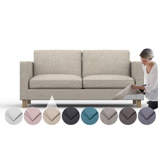 Housse confortable pour canapé 2 places Karlanda - mélange cachemire tissu...