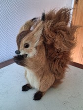 ancien écureuil rigide à vrais poils de collection de 16cm vintage.
