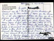 ISSOUDUN (36) Carte postale adhesive / BLASON avec BERGERE CHEVRES & MOUTON 1982