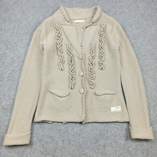 Odd Molly Cardigan 2 (Pour Comme 1 - S) Laine Agneau Beige Ruche Bouton Pull 506