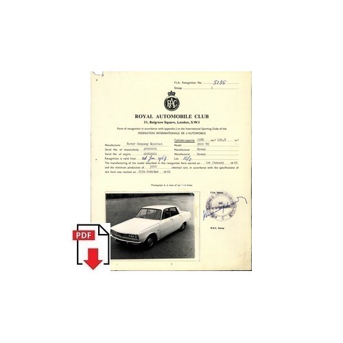 1967 rover 2000 form - 2000, of