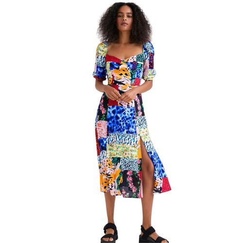 Robe patchwork midi desigual - robe,