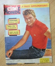 CINEMONDE 1962 COUVERTURE JOHNNY HALLYDAY ,JEAN-PAUL BELMONDO
