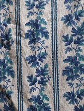 coupon tissu Floral Bleu 98cm X 65cm ancien (  Romanex de Boussac )