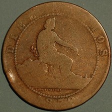 1870 10 Centimos Provisional
