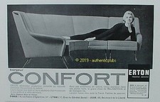 PUBLICITE ERTON FAUTEUIL RELAX CANAPE SALON DE 1961 FRENCH AD ADVERT PUB VINTAGE