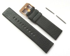 DIESEL Original Bracelet De Remplacement En Cuir DZ4297 Pour Montre Noir 24 Mm